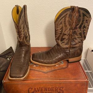 Old Gringo Chocolate Brown Caiman 13D Square Boots